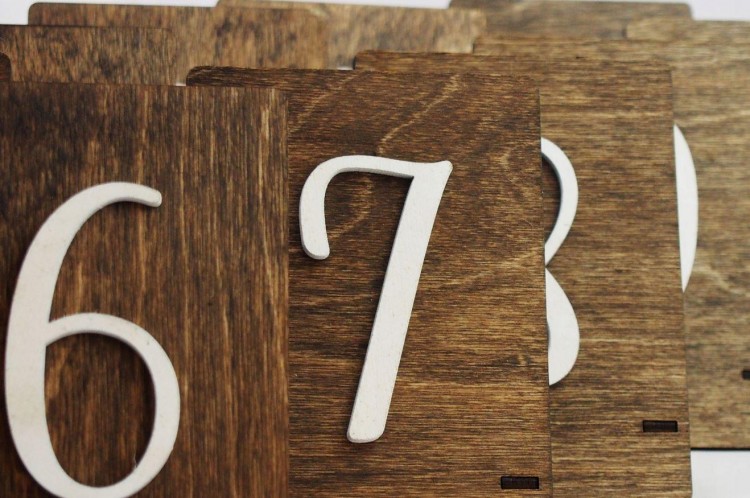 Rustykalne numery stołów