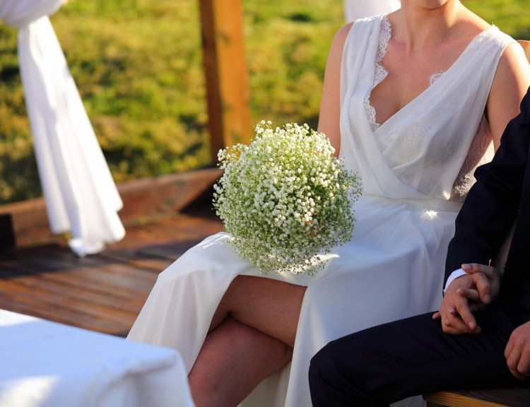 Suknia ślubna boho, odkryte plecy