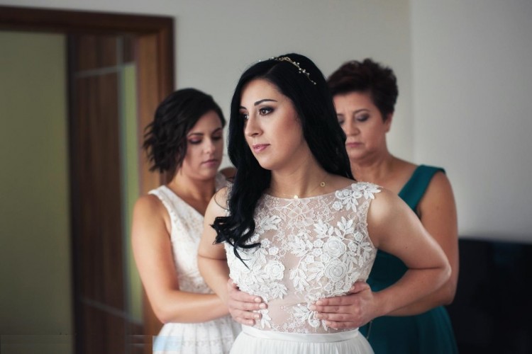 Suknia muślinowo koronkowa DIANA - AMANDA