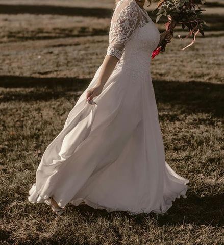 Suknia Ślubna MS MODA 3/4 rękaw roz. 40/42