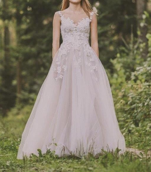 Suknia Ślubna Gabbiano + Opaska White Jasmine + Welon 2.5m