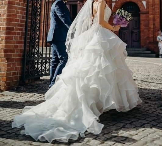 MORI LEE 51204 tren 38 falbany wyjątkowa!