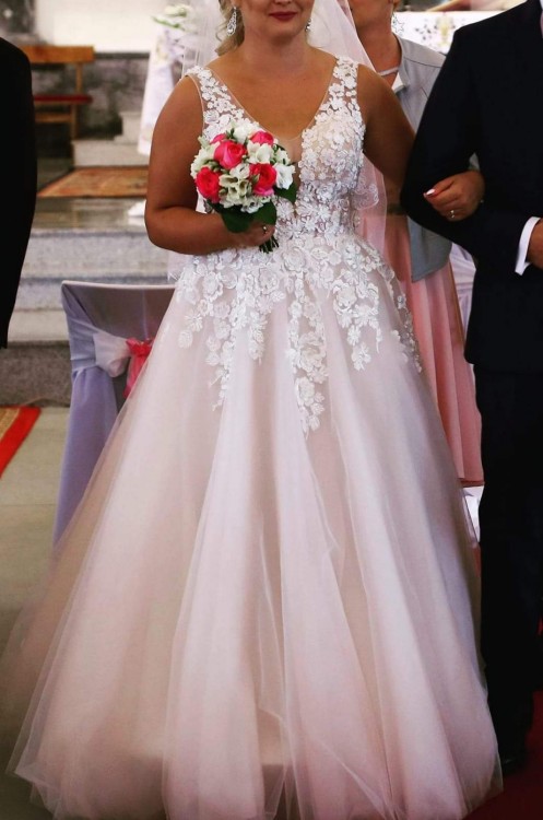 Suknia Ślubna pudrowy róż