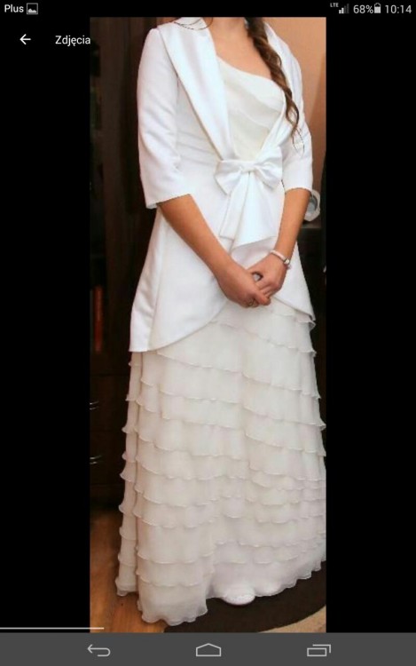 Suknia ślubna ecru r.38-40 + bolerko + płaszczyk