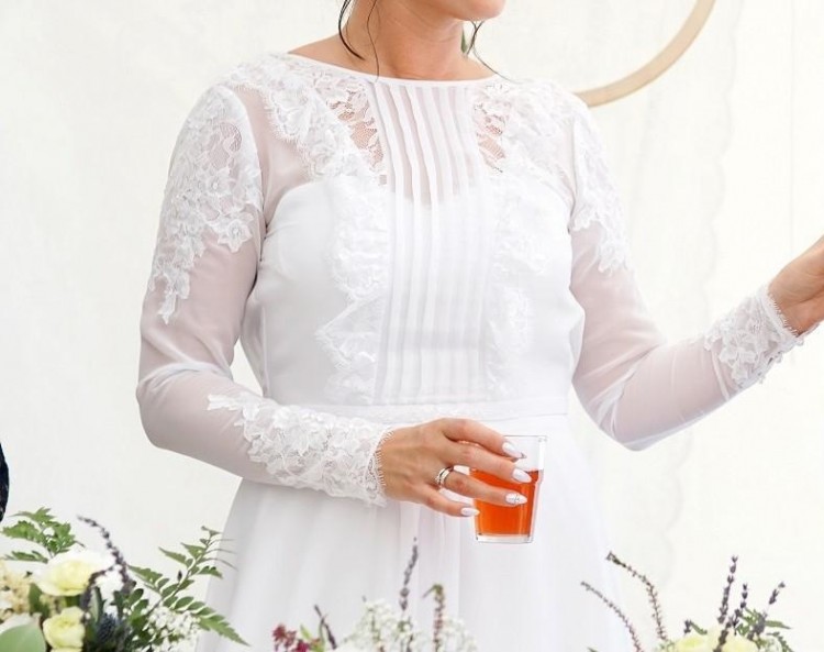 Piękna Biała suknia Boho Iwona Kutnik Atelier