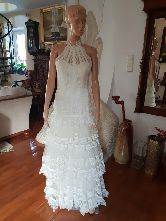 LA SPOSA EMELINA unikatowa hiszpańska koronkowa suknia