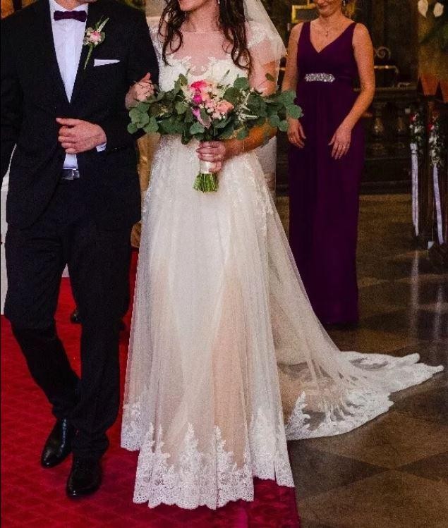 Romantyczna suknia ślubna Papilio 1817 rozmiar 40