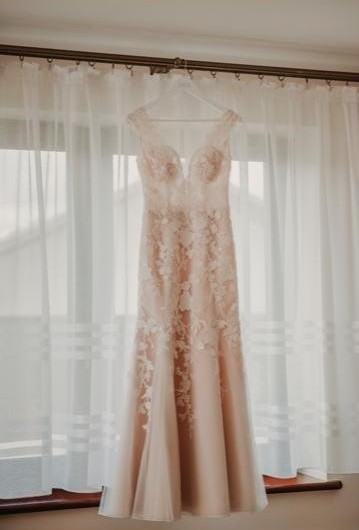 Suknia ślubna SABE 36/38 FONTAIN, pudrowy róż