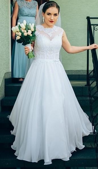 Suknia ślubna Ada Pilar 2018 36/38 muślinowy dół