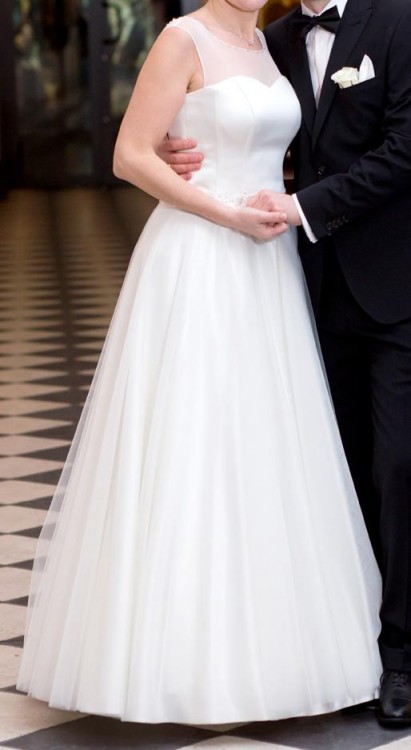 Suknia Duber Angel -roz.38, futerko i welon gratis!