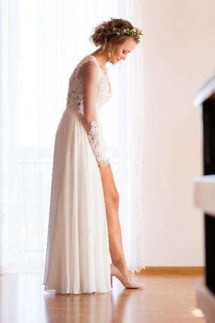 Suknia ślubna muślinowa