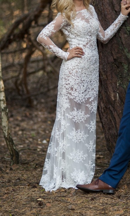 Suknia koronkowa BOHO RUSTYKALNA Rozm. 34/36