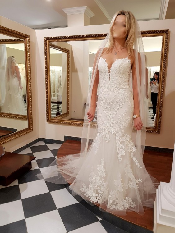 Suknie Niepowtarzalna Suknia Slubna Enzoani Lilac Rybka Syrena