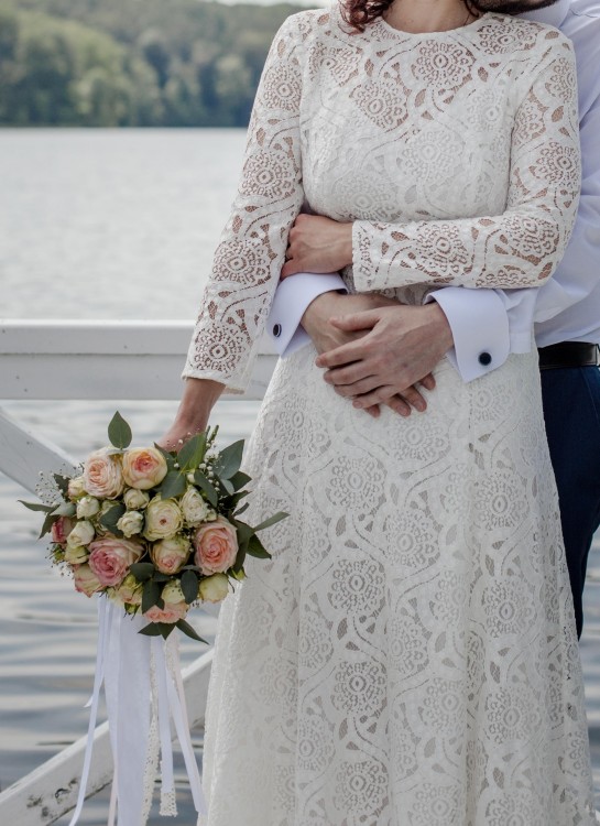 Koronkowa suknia ślubna boho 38