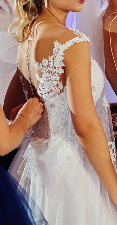 Suknia ślubna, koronkowa, rozm. 36/38