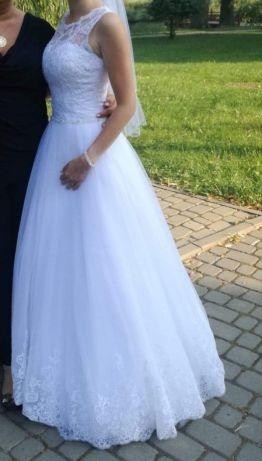 Zjawiskowa suknia ślubna r. 34+Gratis krótka na poprawiny