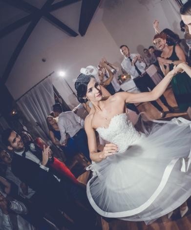 Suknia ślubna retro lata 60 długość 3/4