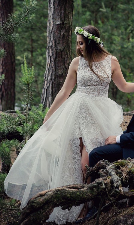 Suknia ślubna 2 w 1 - model Feather