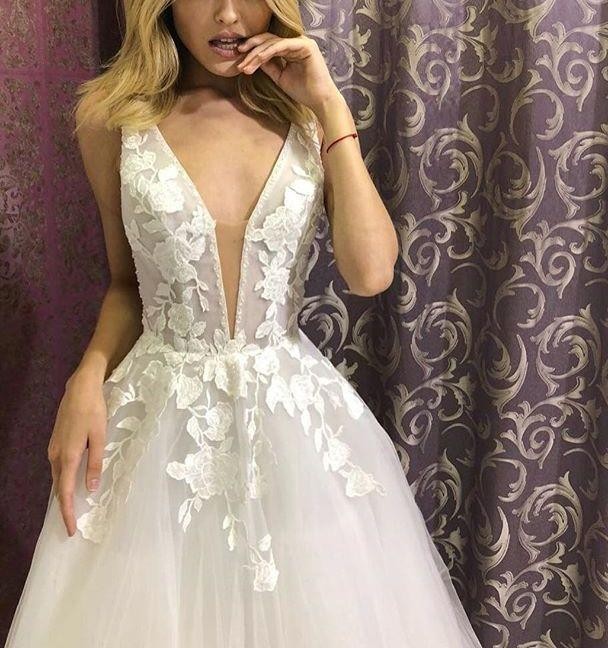Sprzedam suknie ślubna 2019 Dominiss 34 36 XS dekolt V Łódź