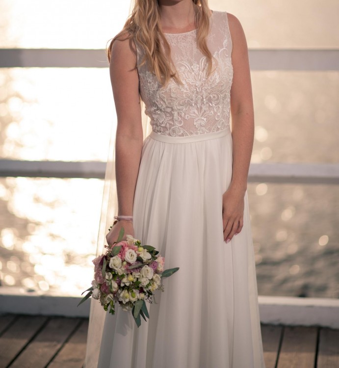 Sukienka ślubna boho - Herm's Bridal AZALEA rozmiar 34-36