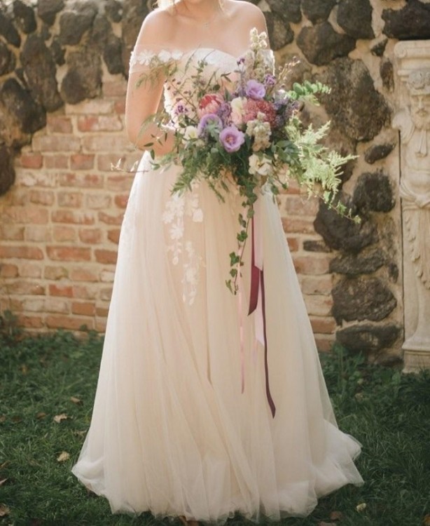 Przepiękna suknia boho - princessa - pastelowy róż
