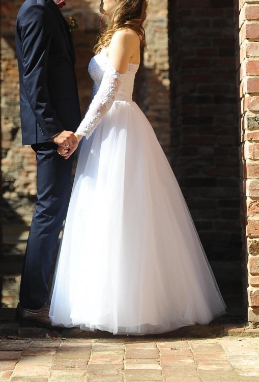 Suknia ślubna rozm. 36 160cm wzrostu + obcas
