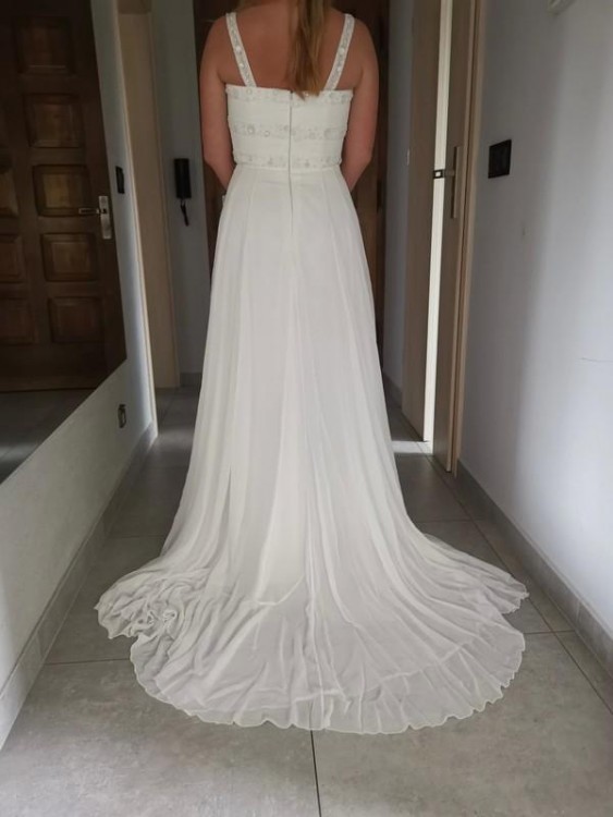 Suknia ślubna San Patrick EBANO biała, rozm 40 szyfonowa