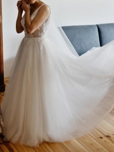Suknia ślubna rozmiar 38 Herm's Bridal + długi welon gratis!