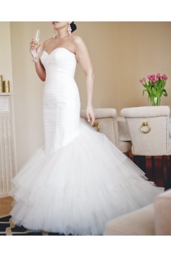 Suknia ślubna Pronovias Meline 36/38 perłowa biel