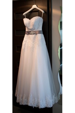 Piękna suknia ślubna AGNES biała stan IDEALNY gratis welon