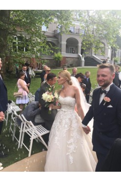 Suknia ślubna TREY Pronovias 2016 beige księżniczka