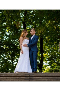Koronkowa suknia ślubna rybka syrenka