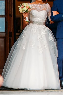 Przepiękna tiulowo-koronkowo suknia ślubna Cecile