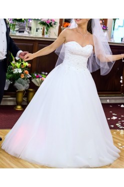 Suknia ślubna VANESSA 1510 BIAŁA + TIUL MIĘKKI