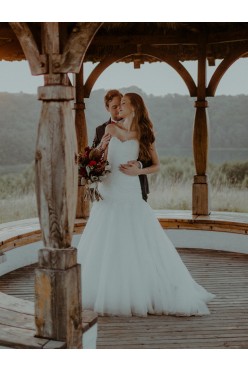 SUKNIA HERM'S BRIDAL + 3M WELON OBSZYTY KORONKĄ