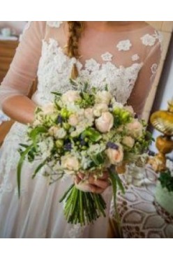 Suknia morelowa Justyna Kodym morelowa, boho, vintage