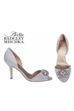 Srebrne buty ślubne Badgley Mischka 37,5