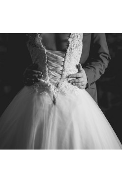 Suknia ślubna, koronka, princessa