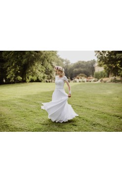 Suknia ślubna 2017 roz.34, długi rękaw, rozcięcie przy nodze