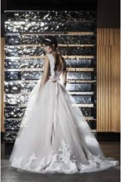 piękna suknia ślubna biel i blady róż, rozmiar 36