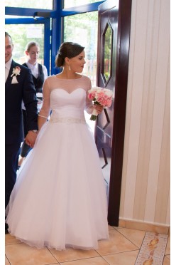 Piękna suknia ślubna kolekcji Doroty Wróbel + bolerko