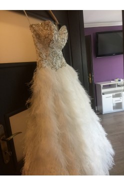 Suknia naturalne strusie pióra Unikat