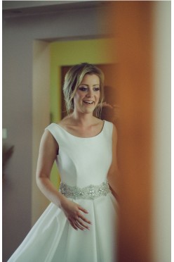 Suknia ślubna mikado z elementami Swarovskiego