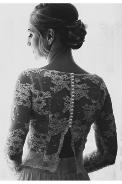 Dwuczęściowa sukienka ślubna z długim rękawem rozm. 36