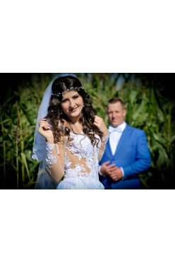 suknia ślubna modne prześwity, Nowa kolekcja