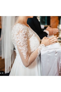 Suknia ślubna prosta koronkowa 34-38 na ciążę i nie tylko!