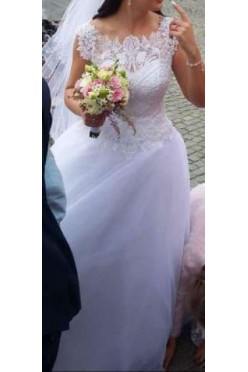 Suknia ślubna fresia antra tren kamienie kol.2017