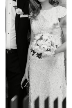 Suknia Farika Magda Basąg Tren 36/38 stan idealny