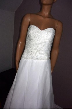 suknia ślubna piękna prosta tanio stan bdb zobacz!