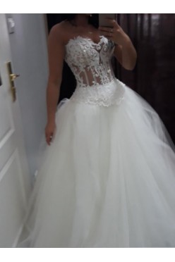 Agora suknia ślubna kolor ecru 34 XS 2017 Swarovski